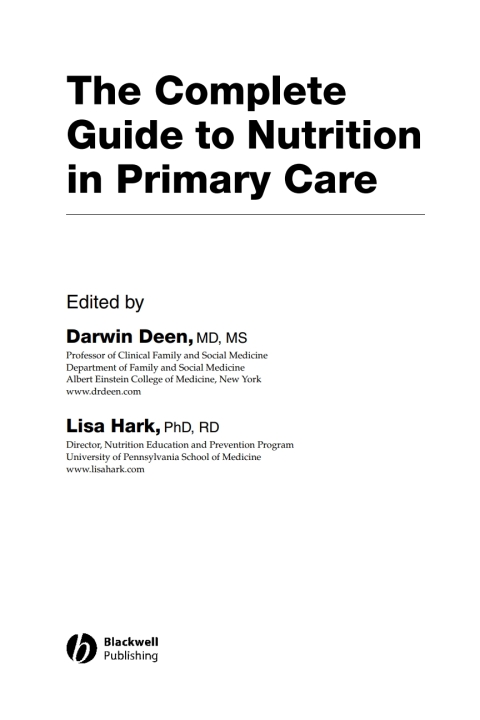Cover image for book The Complete Guide to Nutrition in Primary Care