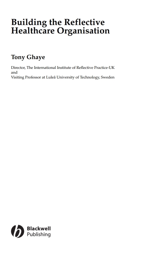 Building the Reflective Healthcare Organisation 