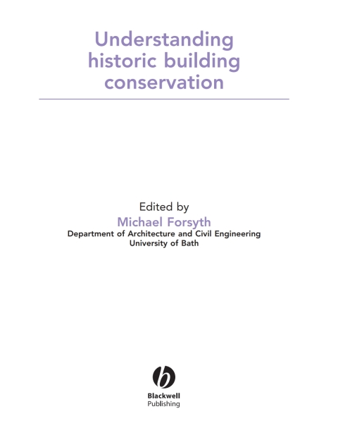 Cover image for book Understanding Historic Building Conservation