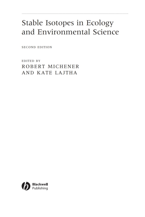 Cover image for book Stable Isotopes in Ecology and Environmental Science