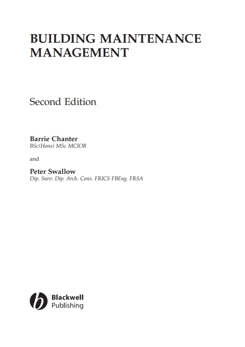 Cover image for book Building Maintenance Management