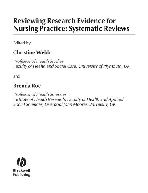 Reviewing Research Evidence for Nursing Practice 