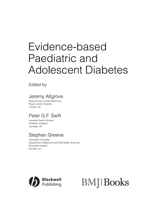 Evidence-Based Paediatric and Adolescent Diabetes 