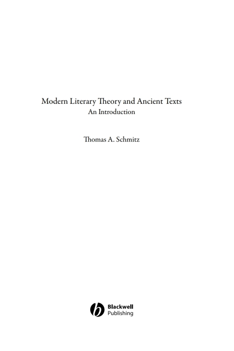 Cover image for book Modern Literary Theory and Ancient Texts: An Introduction