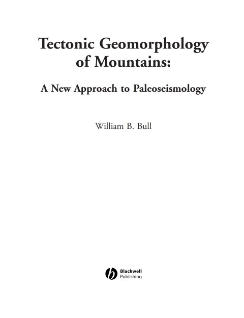 Cover image for book Tectonic Geomorphology of Mountains