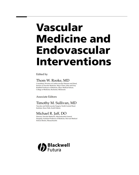 Cover image for book Vascular Medicine and Endovascular Interventions