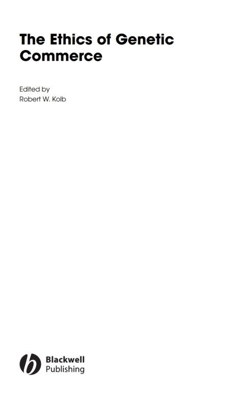 Cover image for book The Ethics of Genetic Commerce