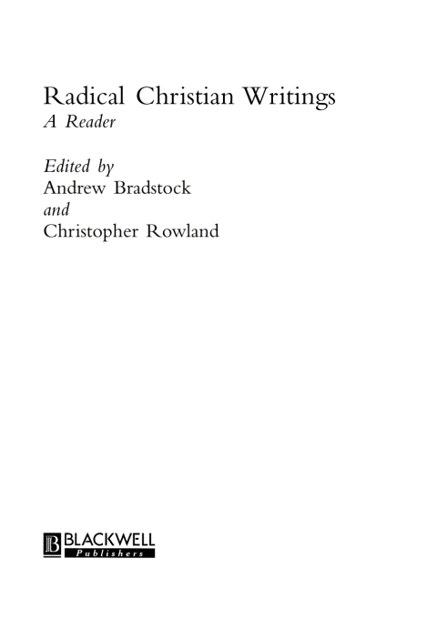 Cover image for book Radical Christian Writings