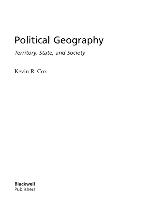 Cover image for book Political Geography