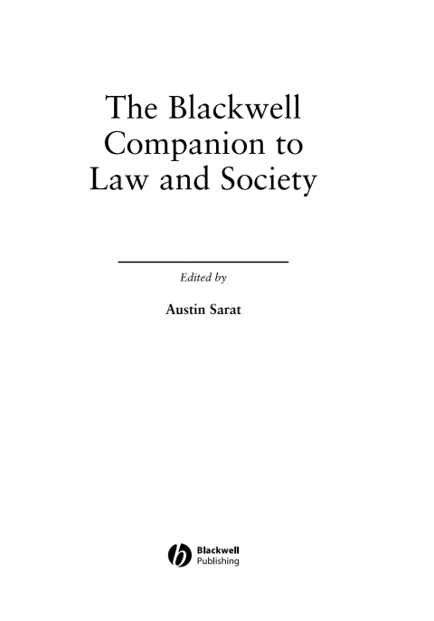 Cover image for book The Blackwell Companion to Law and Society