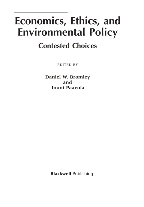 Cover image for book Economics, Ethics, and Environmental Policy