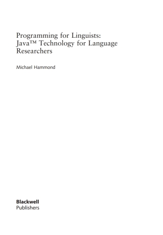 Programming for Linguists