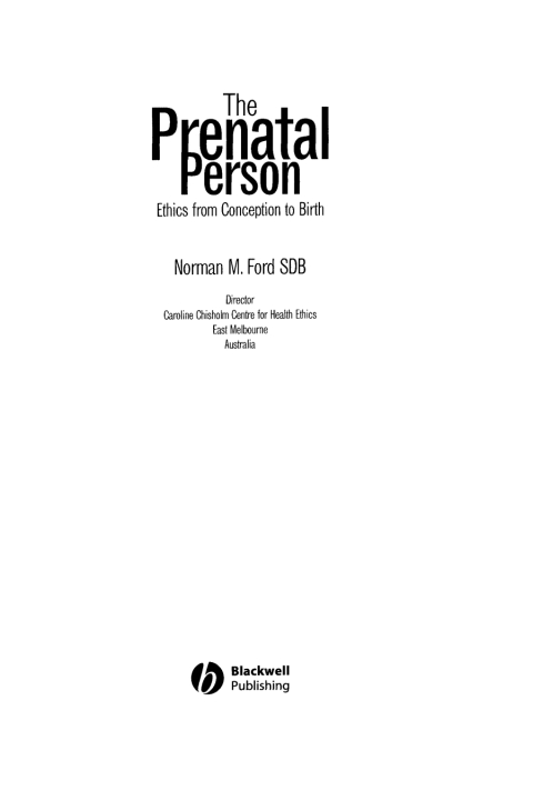 Cover image for book The Prenatal Person