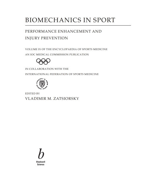 Cover image for book Biomechanics in Sport: Performance Enhancement and Injury Prevention