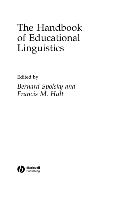 The Handbook of Educational Linguistics 