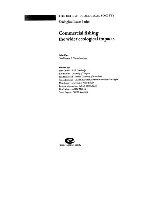 Commerical Fishing: The Wider Ecological Impacts 