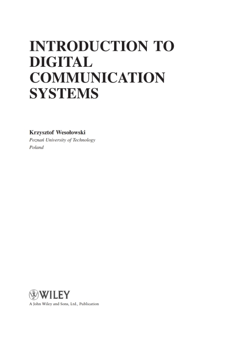 Cover image for book Introduction to Digital Communication Systems