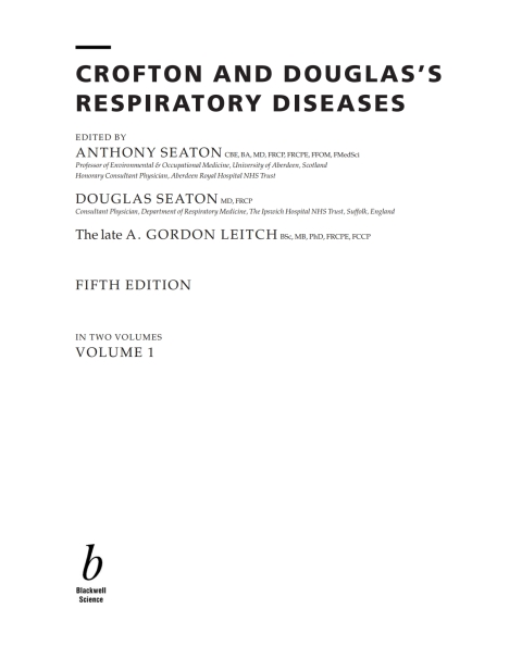 Cover image for book Crofton and Douglas's Respiratory Diseases