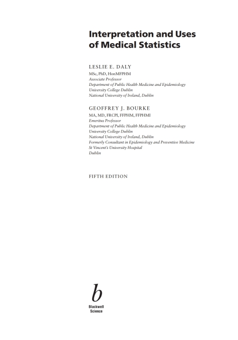 Cover image for book Interpretation and Uses of Medical Statistics