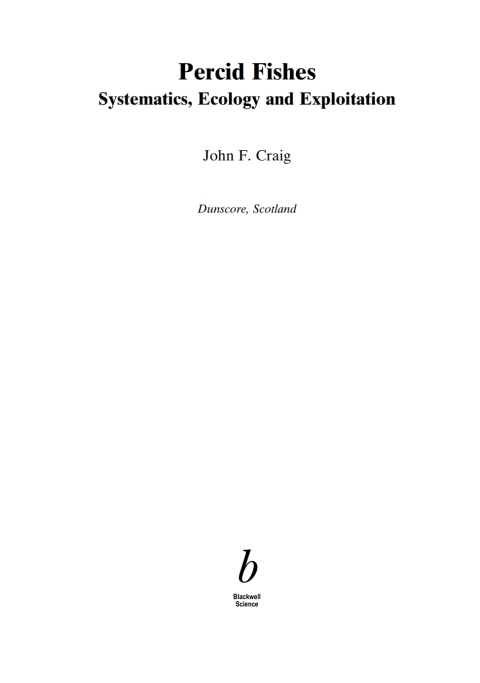 Cover image for book Percid Fishes