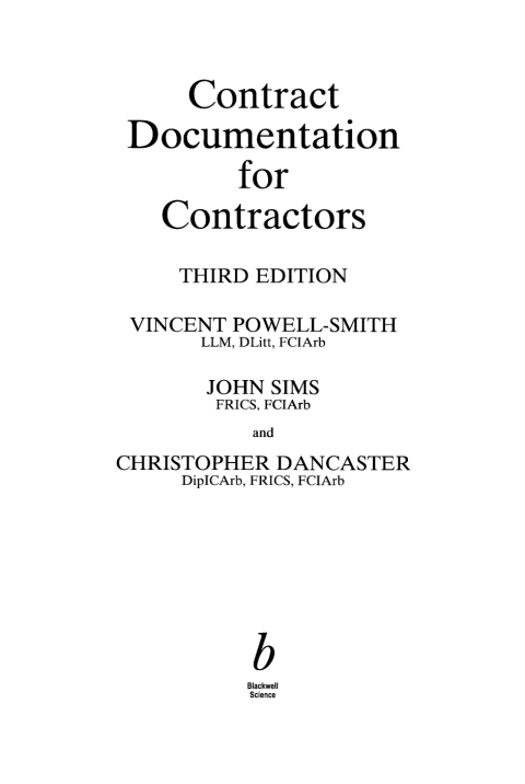 Cover image for book Contract Documentation for Contractors