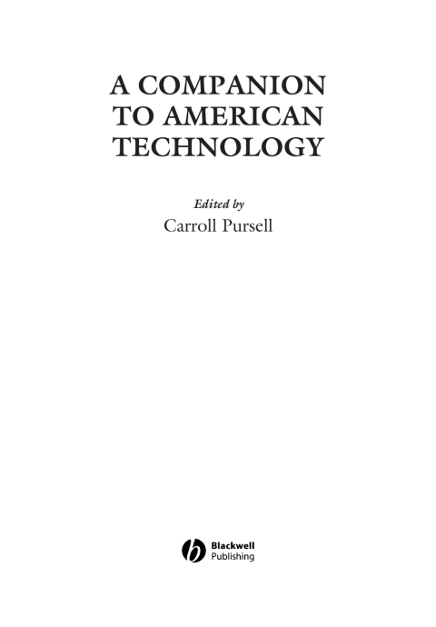 Cover image for book A Companion to American Technology