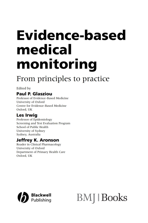Evidence-Based Medical Monitoring: From Principles to Practice 