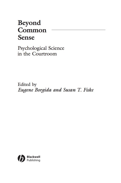 Cover image for book Beyond Common Sense: Psychological Science in the Courtroom