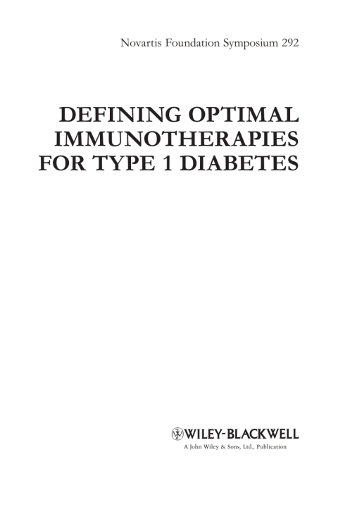 Cover image for book Defining Optimal Immunotherapies for Type 1 Diabetes