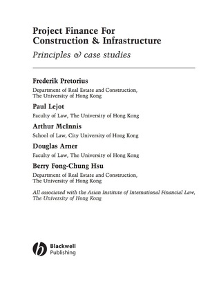 Project Finance for Constructions and Infrastructure Principles and Case Studies