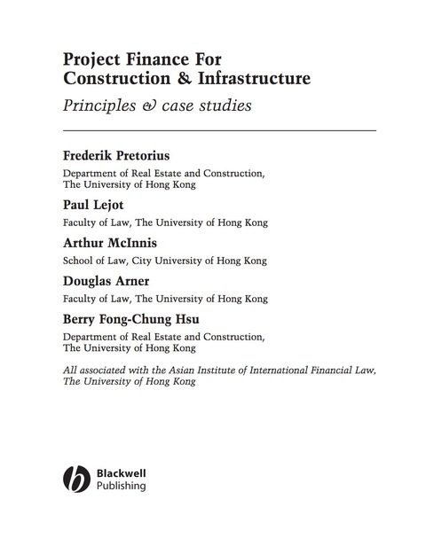 Cover image for book Project Finance for Construction and Infrastructure: Principles and Case Studies