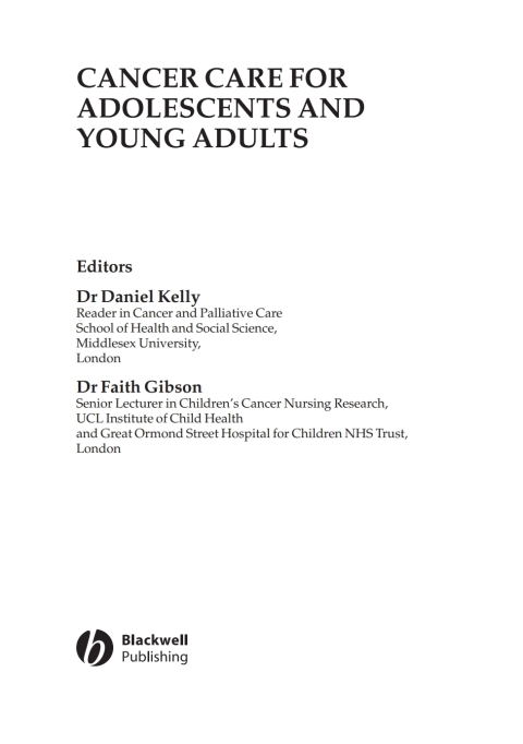 Cover image for book Cancer Care for Adolescents and Young Adults