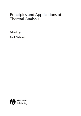 Principles and Applications of Thermal Analysis