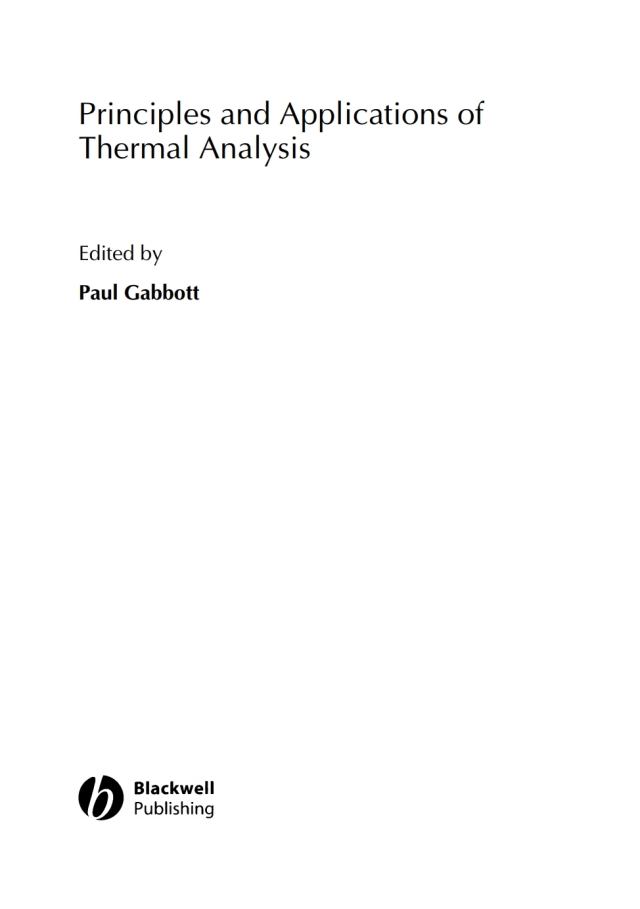 Principles and Applications of Thermal Analysis