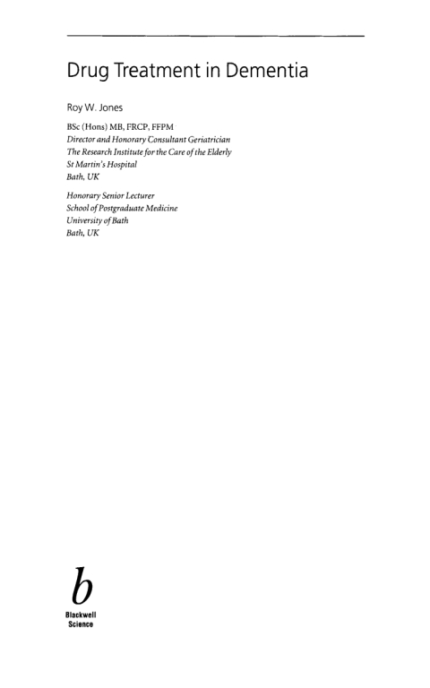 Drug Treatment in Dementia 