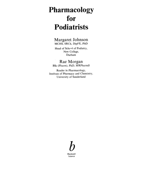Pharmacology for Podiatrists 