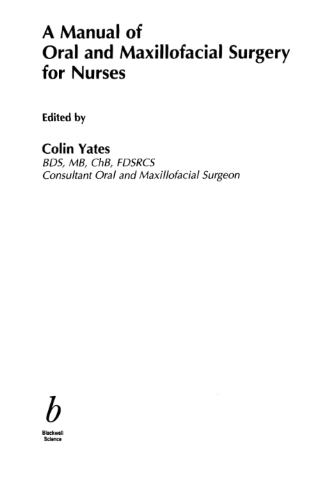 Cover image for book A Manual of Oral and Maxillofacial Surgery for Nurses