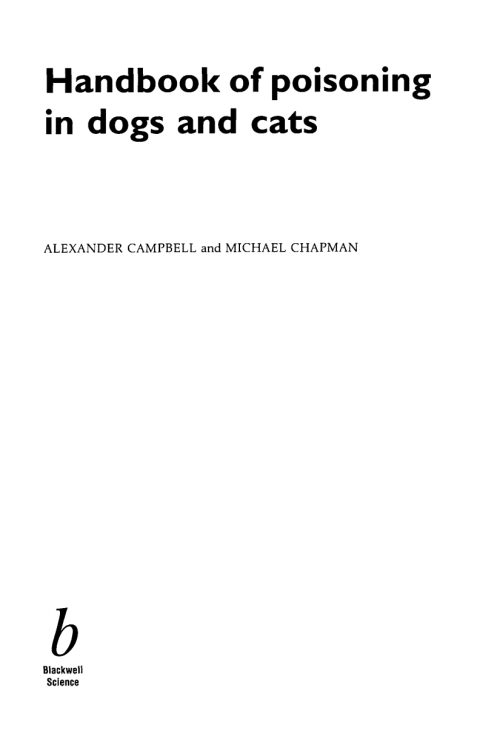 Cover image for book Handbook of Poisoning in Dogs and Cats