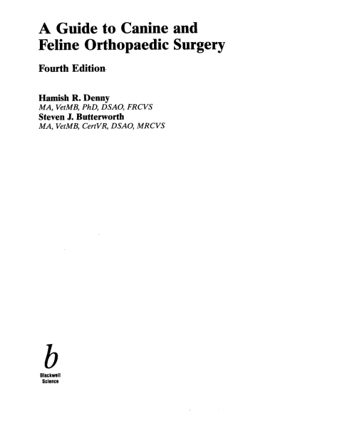 Cover image for book A Guide to Canine and Feline Orthopaedic Surgery