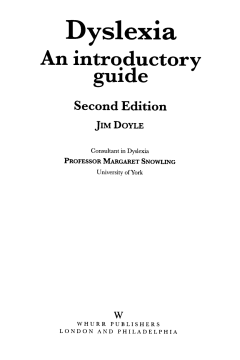 Cover image for book Dyslexia