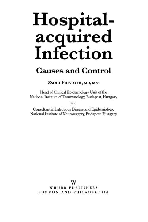 Cover image for book Hospital-Acquired Infection