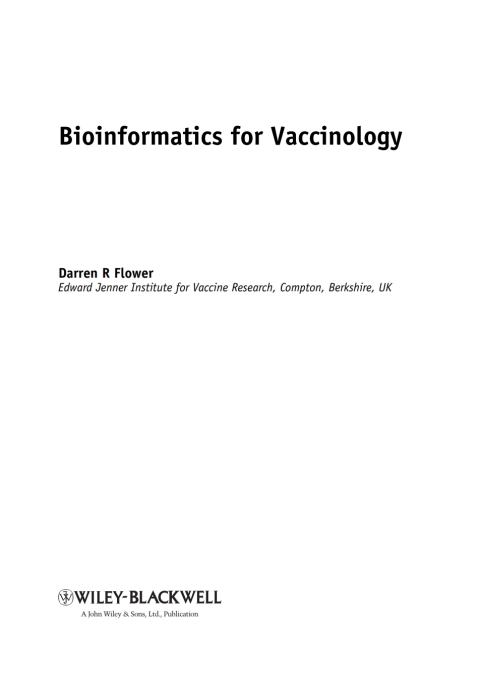 Cover image for book Bioinformatics for Vaccinology