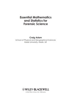 ESSENTIAL MATHEMATICS AND STATISTICS FOR FORENSIC SCIENCE