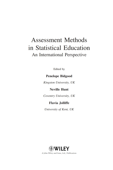 Cover image for book Assessment Methods in Statistical Education: An International Perspective