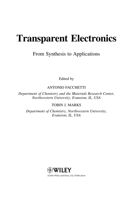 Cover image for book Transparent Electronics