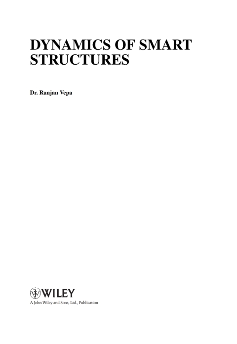 Cover image for book Dynamics of Smart Structures