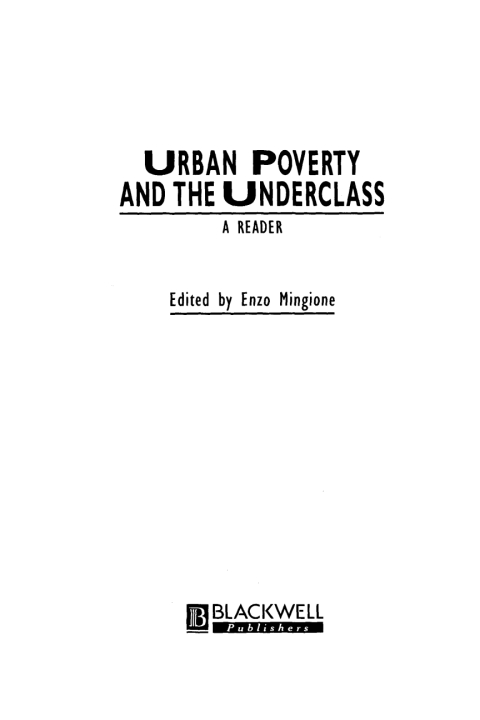 Cover image for book Urban Poverty and the Underclass