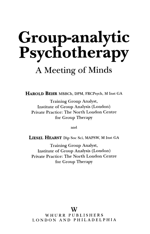 Cover image for book Group-Analytic Psychotherapy: A Meeting of Minds