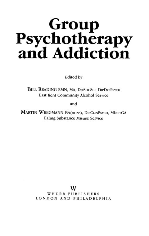 Cover image for book Group Psychotherapy and Addiction