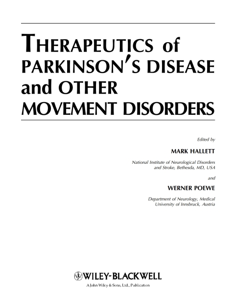 Cover image for book Therapeutics of Parkinson's Disease and Other Movement Disorders